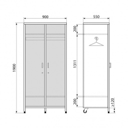 Шкаф для одежды ДМ-6-001-20 (код 3001.29)