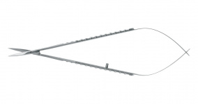 Микроножницы изогнутые для анастомоза с изогнутым вверх лезвием 20,5 мм, общ. длина 165 мм